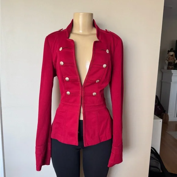 White House black market red military blazer - Picture 3 of 10